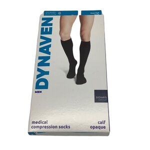 NEW Dynaven Men’s Black Knee High Compression Socks Size MS